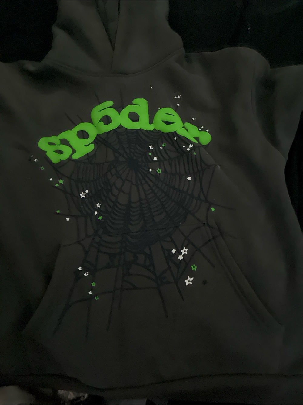 Black Lightweight Hoodie Jacket with Bright Green Graphic